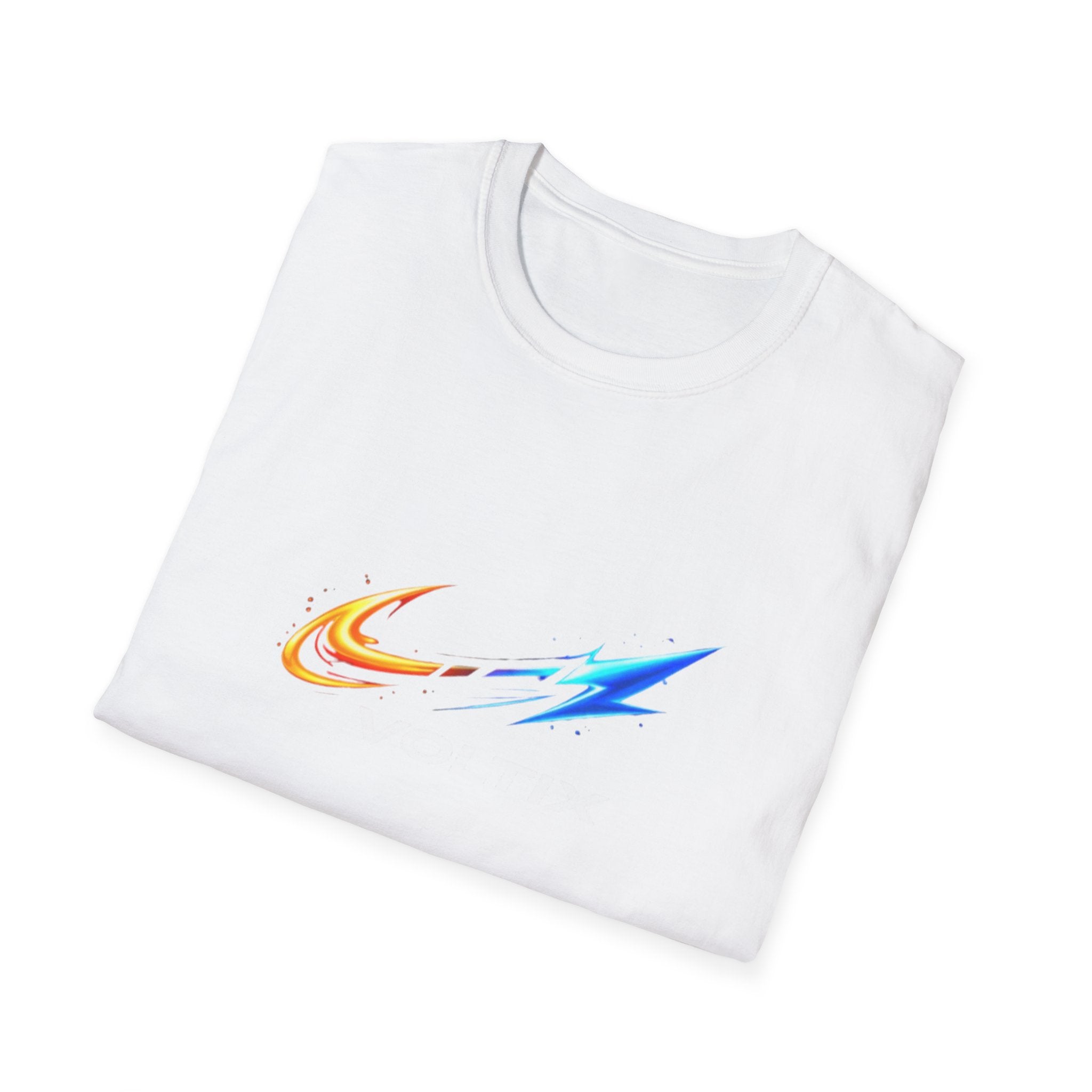 Nike Swoosh Lightning T‑Shirt — Split Orange & Blue Athletic Logo Tee