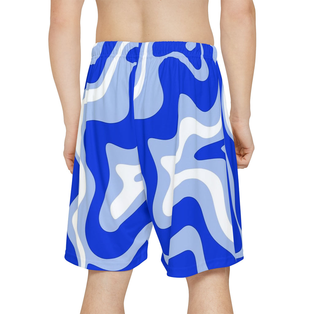 Jesus Did It Blue Wavy Sports Shorts